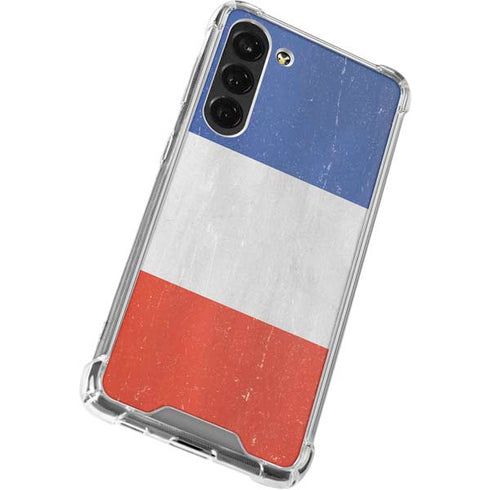 French Flag Distressed Galaxy S24 FE Clear Case